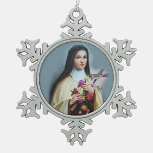 St. Therese of the Child Jesus Little Flower Tin Sneeuwvlok Ornament
