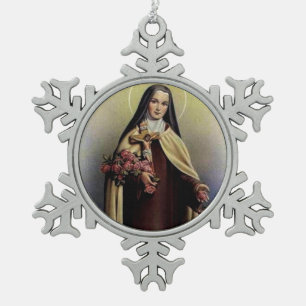 St. Therese of the Child Jesus Little Flower Tin Sneeuwvlok Ornament