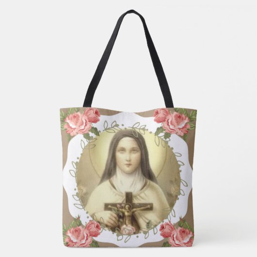 St. Therese of the Child Jesus Little Flower Tote Bag (Achterkant)