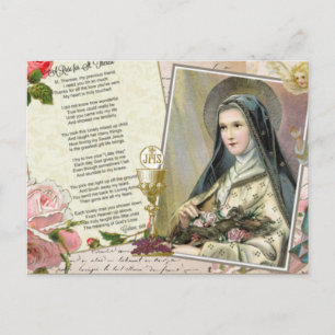 St. Therese Poem katholieke Rosary Collage Briefkaart