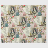 St. Therese Poem katholieke Rosary Collage Cadeaupapier (Vlak)