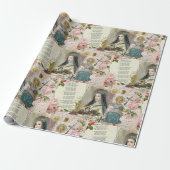 St. Therese Poem katholieke Rosary Collage Cadeaupapier (Uitgerold)