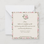 St. Therese Prayer  Religieuze Rozen Notitiekaartje (Achterkant)