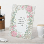 St. Therese Quote Roses Wedding Floral Reclamebord Met Voetstuk (Insitu)