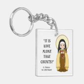 St. Therese Religieuze Carmelite Nun Quotes Sleutelhanger (Voorkant Links)