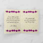 St. Therese Rosary Bouquet Catholic Kaart (Binnen)