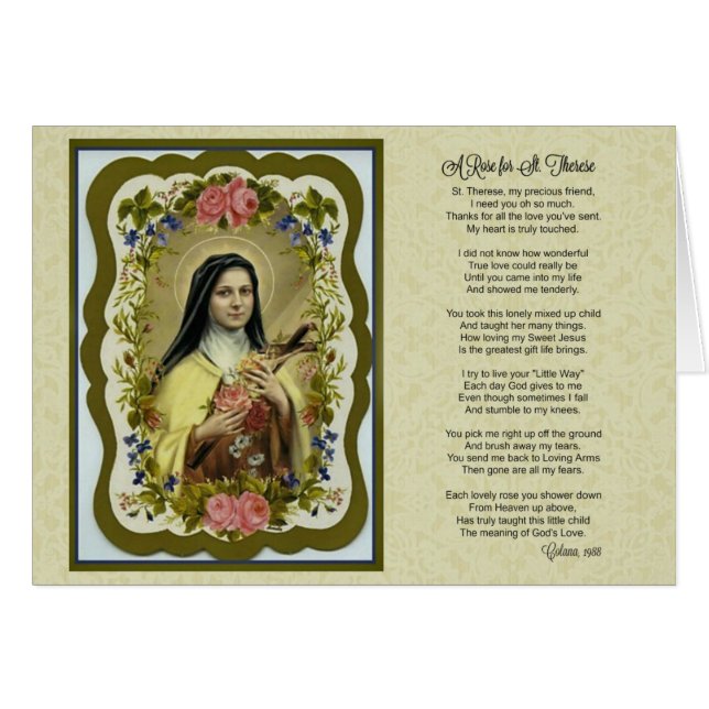 St. Therese Rozen Little Flower Poem Prayer (Voorkant Horizontaal)
