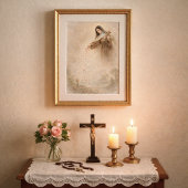St. Thérèse strooiende rozen devotie kunstprint Foto Afdruk