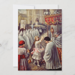 St. Therese strooit rozen Corpus Domini Fijne Kuns Bedankkaart