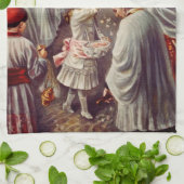 St. Therese strooit rozen Corpus Domini Fine Art Theedoek (Gevouwen)