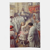 St. Therese strooit rozen Corpus Domini Fine Art Theedoek (Verticaal)