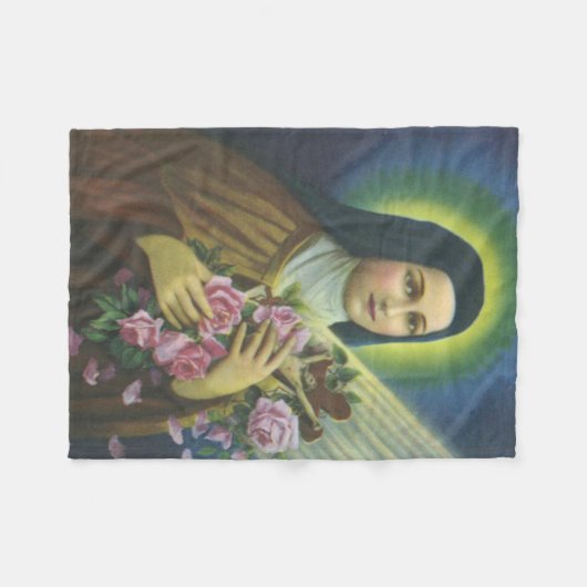 St. Therese the Little Flower Carmelite Nun Fleece Deken (Voorkant (Horizontaal))