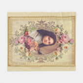 St. Therese the Little Flower Roses Crucifix Fleece Deken (Voorkant (Horizontaal))