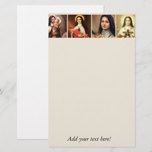 St. Therese the Little Flower Rozen Crucifix Briefpapier (Voorkant / Achterkant)