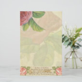 St. Therese the Little Flower Rozen Crucifix Briefpapier (Staand voorkant)