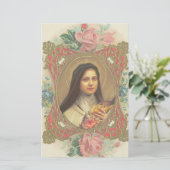 St. Therese the Little Flower Rozen Crucifix Briefpapier (Staand voorkant)
