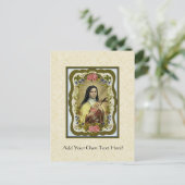 St. Therese the Little Flower Rozen Crucifix Heart Briefkaart (Staand voorkant)