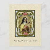 St. Therese the Little Flower Rozen Crucifix Heart Briefkaart (Voorkant)
