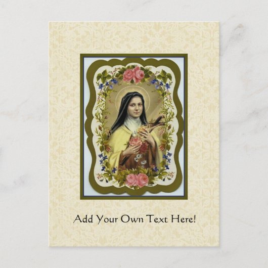 St. Therese the Little Flower Rozen Crucifix Heart Briefkaart (Voorkant)