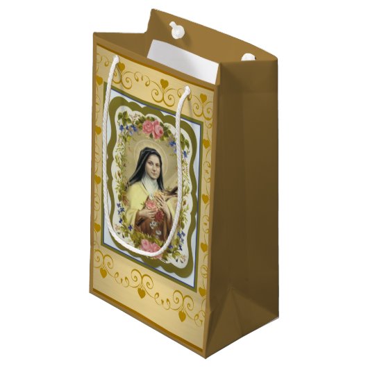 St. Therese the Little Flower Rozen Crucifix Klein Cadeauzakje (Voorkant Gekanteld)