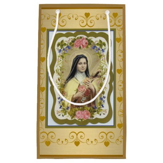 St. Therese the Little Flower Rozen Crucifix Klein Cadeauzakje (Voorkant)