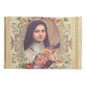 St. Therese the Little Flower Rozen Crucifix Kussensloop (Achterkant)