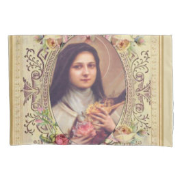 St. Therese the Little Flower Rozen Crucifix Kussensloop