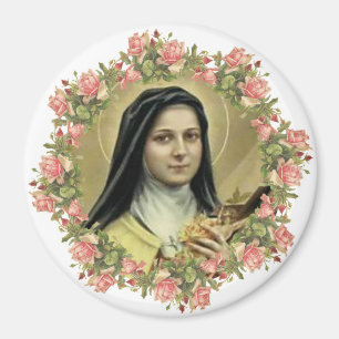 St. Therese the Little Flower Rozen Crucifix Magneet