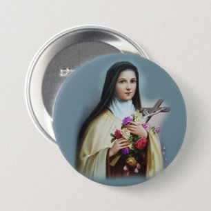 St. Therese the Little Flower Rozen Crucifix Ronde Button 7,6 Cm