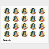 St. Therese the Little Flower Rozen Crucifix Ronde Sticker (Vel)