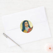 St. Therese the Little Flower Rozen Crucifix Ronde Sticker (Envelop)