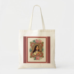 St. Therese the Little Flower Rozen Crucifix Tote Bag