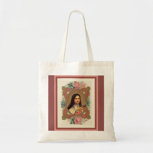 St. Therese the Little Flower Rozen Crucifix Tote Bag (Voorkant)