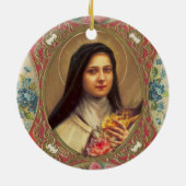 St. Therese van de Baby Jesus Rozen Crucifix Keramisch Ornament (Achterkant)