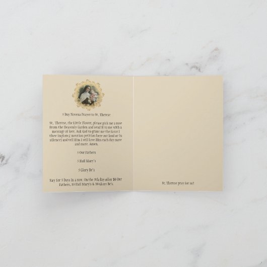 St. Therese van het Kind Jesus Little Flower Kaart (Binnen)