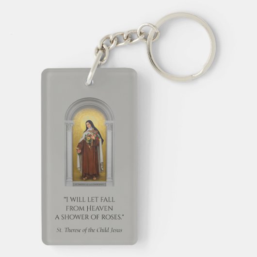 St. Therese van het Kind Jezus Schilderij Sleutelhanger (achterkant)
