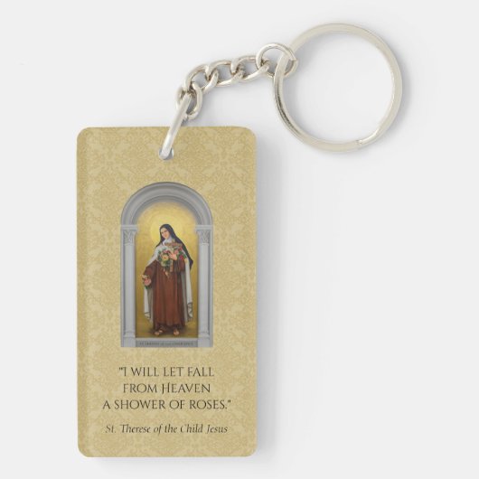 St. Therese van het Kind Jezus Schilderij Sleutelhanger (achterkant)