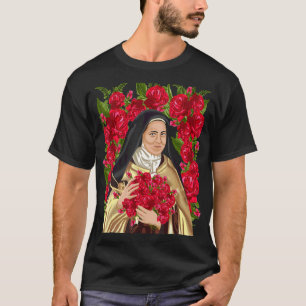 St Therese Van Lisieux Bloem Roos Christelijk Cath T-shirt