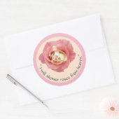 St. Therese van Lisieux met kruisbeeld/roos sticke Ronde Sticker (Envelop)