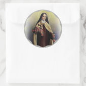 St. Therese van Lisieux met kruisbeelden/rozen Ronde Sticker (Tas)