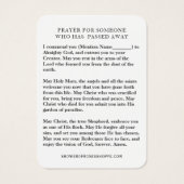 St. Therese van Lisieux Prayer Sympathie Funeral Visitekaartje (Achterkant)