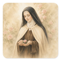 St. Thérèse van Lisieux waterverf roos katholiek