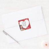 St. Therese Vintage Victoriaans rode rozen Vierkante Sticker (Envelop)