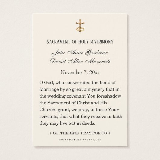 St. Therese Wedding Floral Kaart (Achterkant)