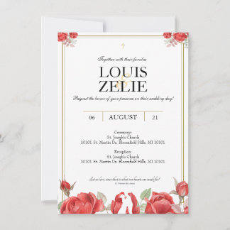St. Therese Wedding Invite Kaart
