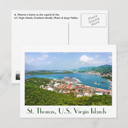 St. Thomas, Amerikaanse Maagdeneilanden Briefkaart (Voorkant / Achterkant)