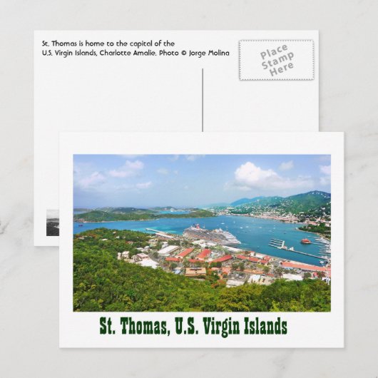 St. Thomas, Amerikaanse Maagdeneilanden Briefkaart (Voorkant / Achterkant)