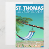 St Thomas Amerikaanse Maagdeneilanden. Briefpapier (Voorkant / Achterkant)
