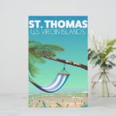 St Thomas Amerikaanse Maagdeneilanden. Briefpapier (Staand voorkant)