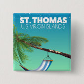 St Thomas Amerikaanse Maagdeneilanden. Vierkante Button 5,1 Cm (Voorkant)